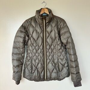 Athleta Women's Quilted Puffer Jacket Down Filled-Size Small-Brown